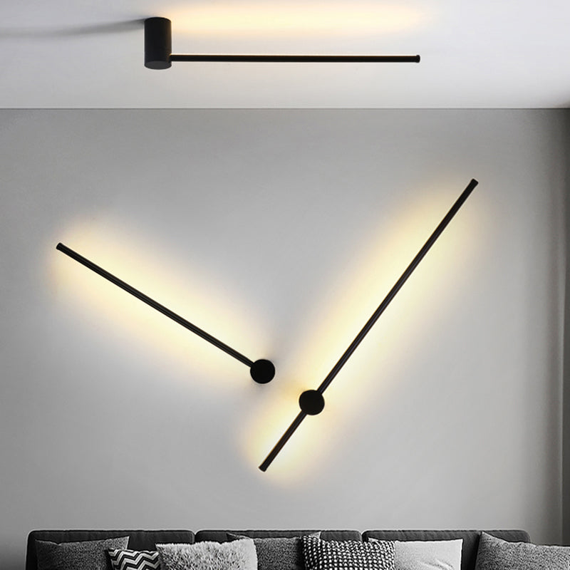 Swivel Stick Wall Sconce - Minimalist Metal Bedside Led Light