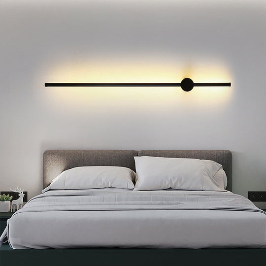 Swivel Stick Wall Sconce - Minimalist Metal Bedside Led Light