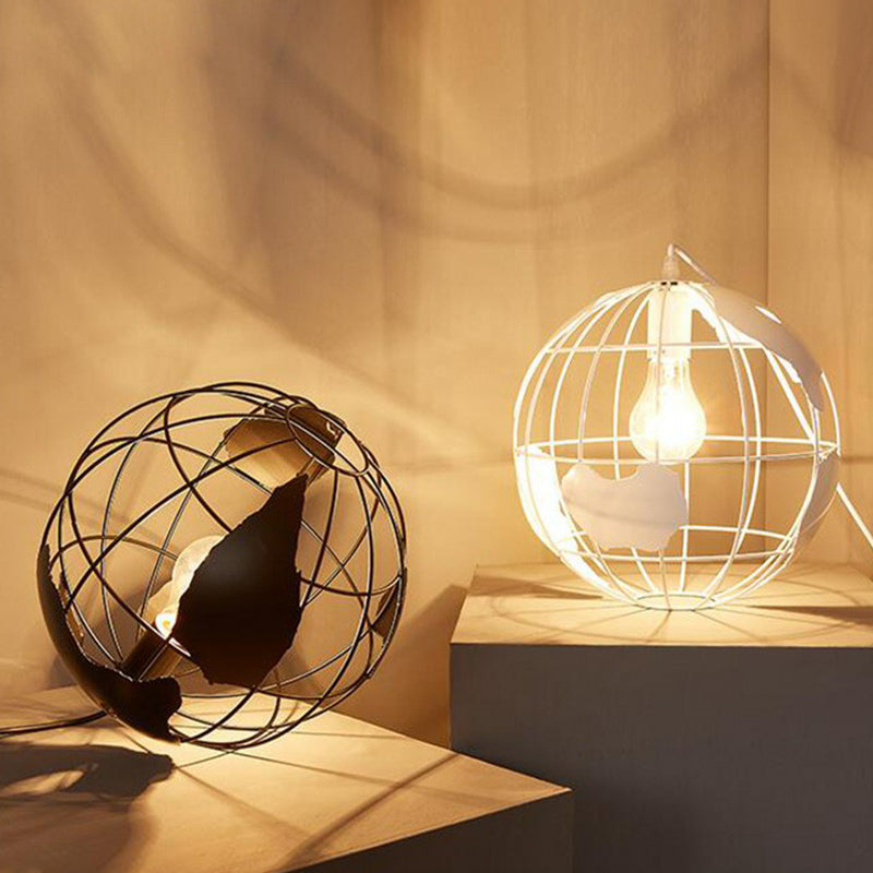 World Globe Pendant Light: Loft Style, Single-Bulb Iron Hanging Lamp for Kids Bedroom