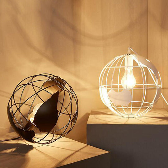 World Globe Pendant Light: Loft Style, Single-Bulb Iron Hanging Lamp for Kids Bedroom