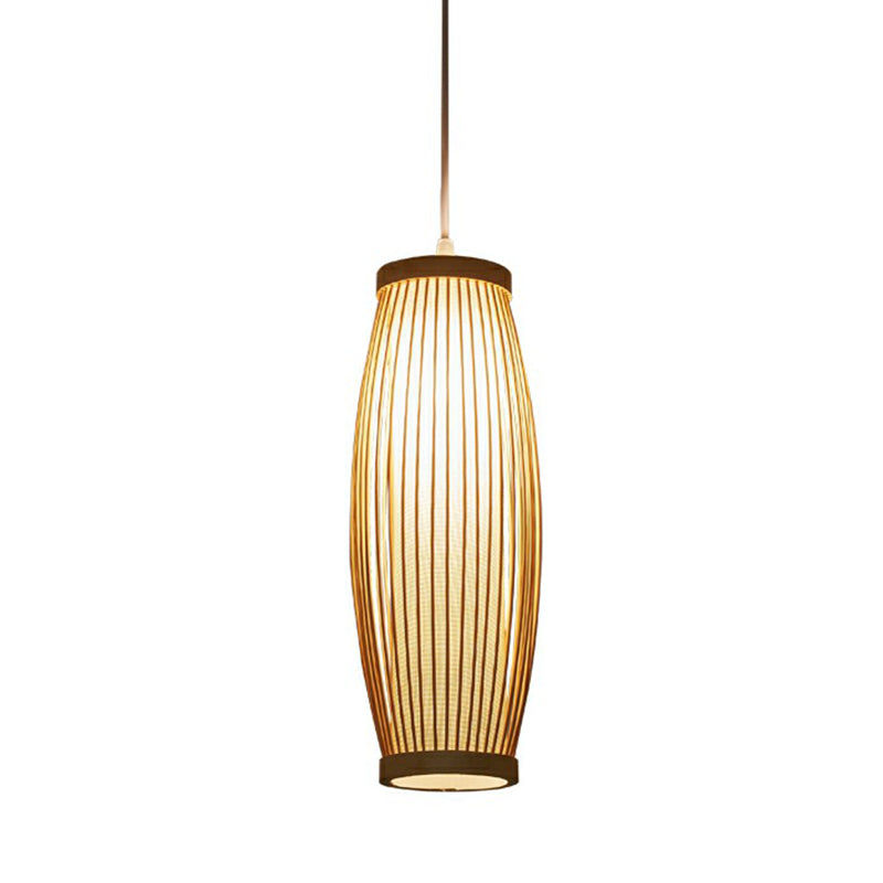 Modern Bamboo Drop Pendant Ceiling Light For Dining Room