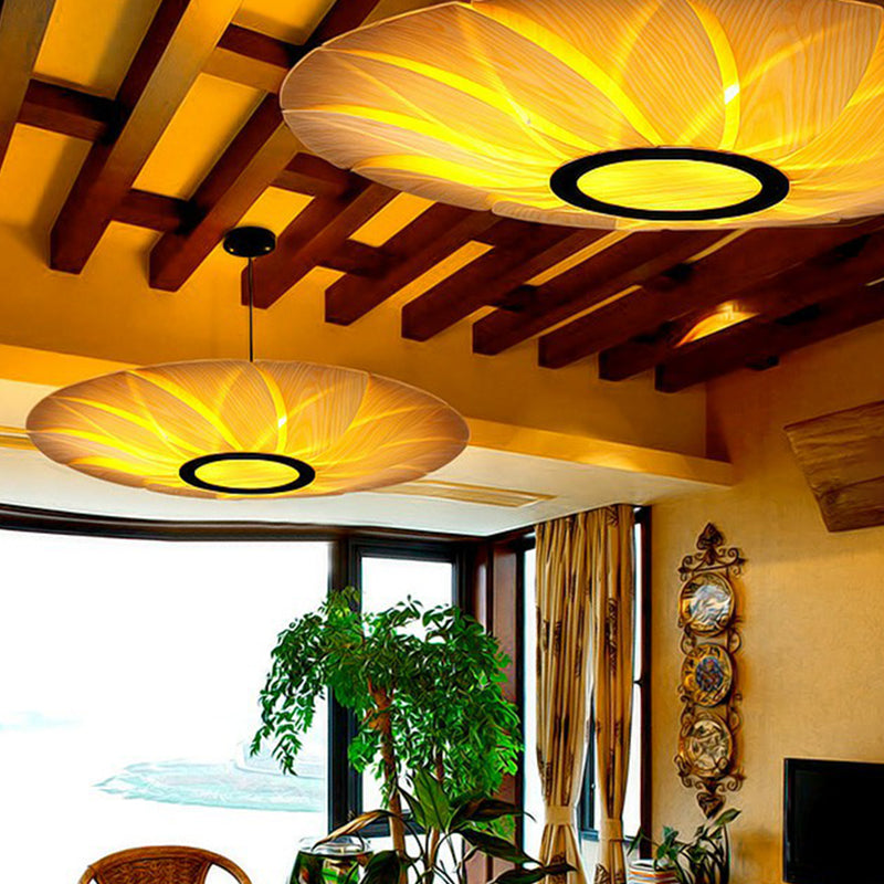 Wooden Plant Restaurant Pendant Lighting Fixture Stylish Ceiling Suspension Lamp For Decor