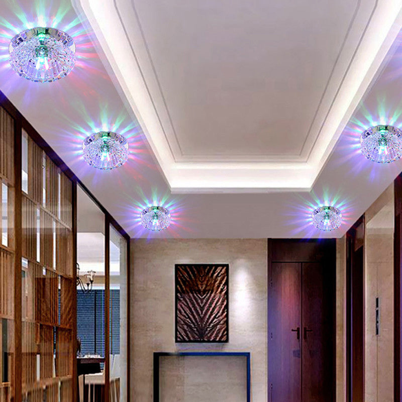 Flower-Shaped Led Flush Ceiling Light With Clear Crystal Finish - Simple & Elegant Fixture / Multi