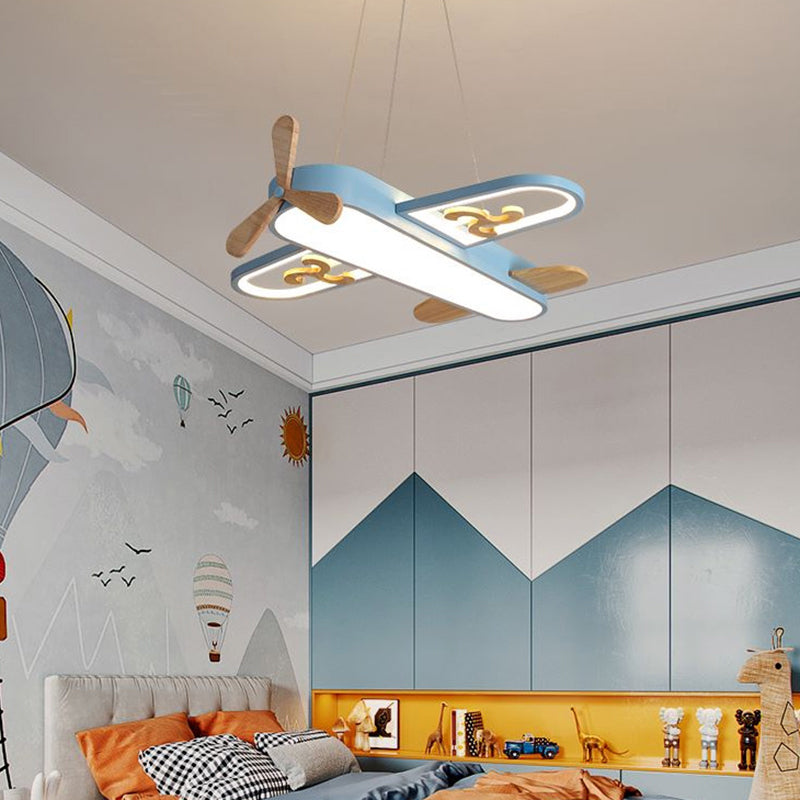 Kids' Plane Acrylic Hanging Lamp LED Chandelier for Bedrooms