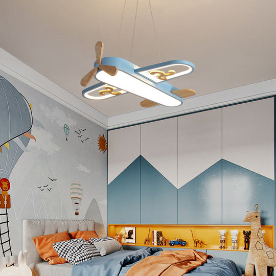 Kids' Plane Acrylic Hanging Lamp LED Chandelier for Bedrooms