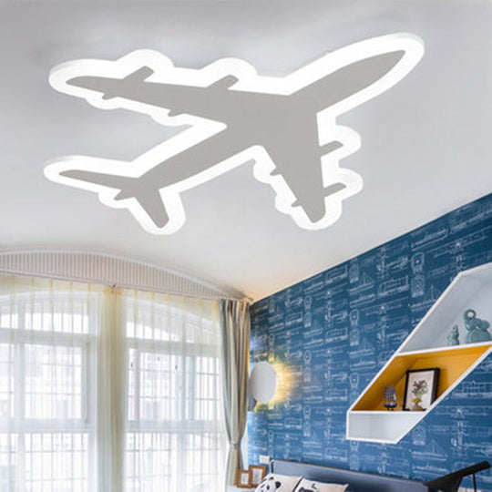 Kids White LED Acrylic Flushmount Ceiling Light for Bedroom - Surface Mount Lighting Fixture