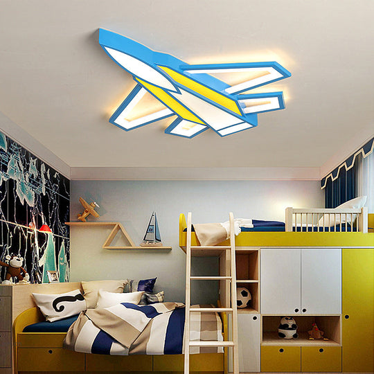 Cartoon Plane LED Flush Mount Ceiling Light - Perfect for Children's Rooms