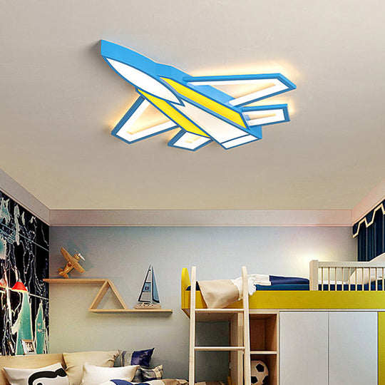 Cartoon Plane LED Flush Mount Ceiling Light - Perfect for Children's Rooms