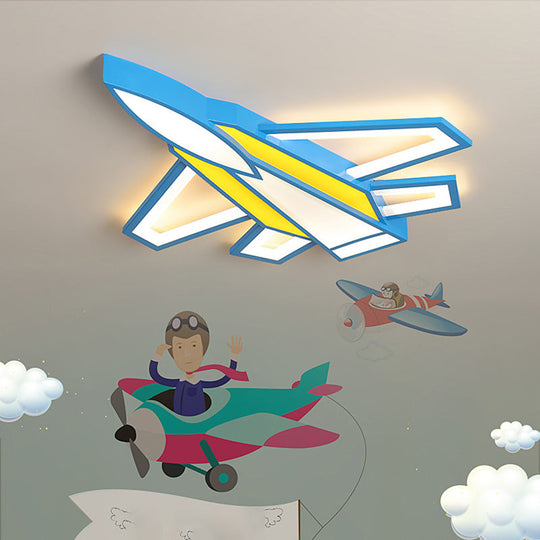 Cartoon Plane LED Flush Mount Ceiling Light - Perfect for Children's Rooms