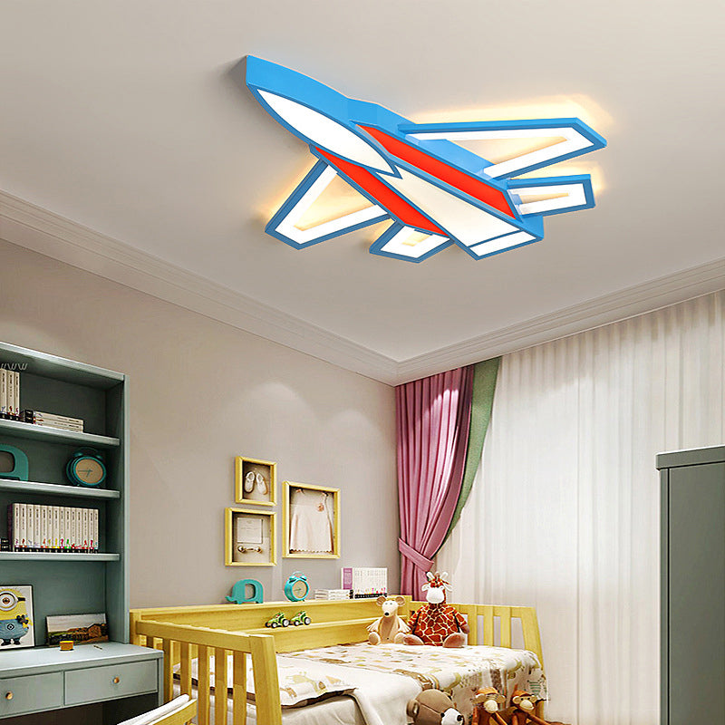 Cartoon Plane LED Flush Mount Ceiling Light - Perfect for Children's Rooms