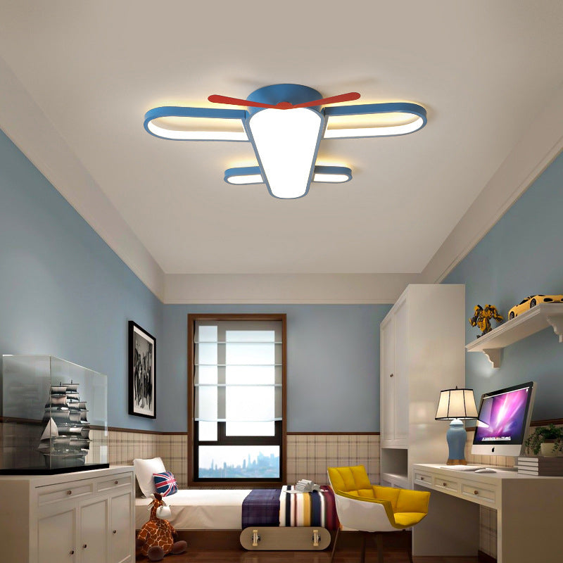 LED Plane Flush Mount Ceiling Light - Kids Style Acrylic, Blue