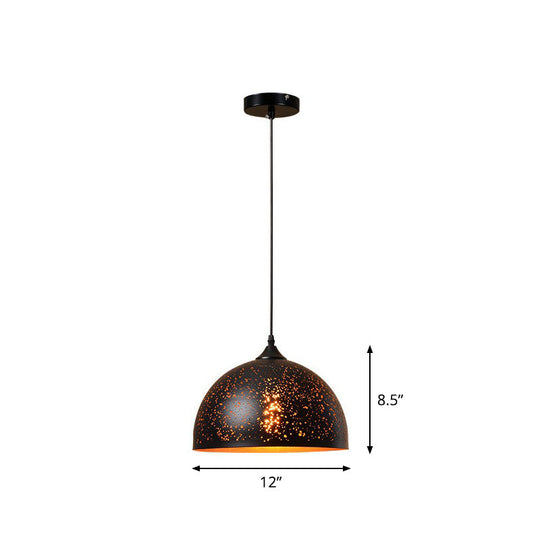 Nora - Retro Hollow-Out Metal Pendant Lighting Retro 1-Light Black Finish Suspension Light for Restaurant