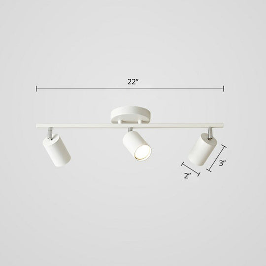 Modern Metal Tube Track Lamp - Ceiling Spotlight For Clothing Store 3 / White