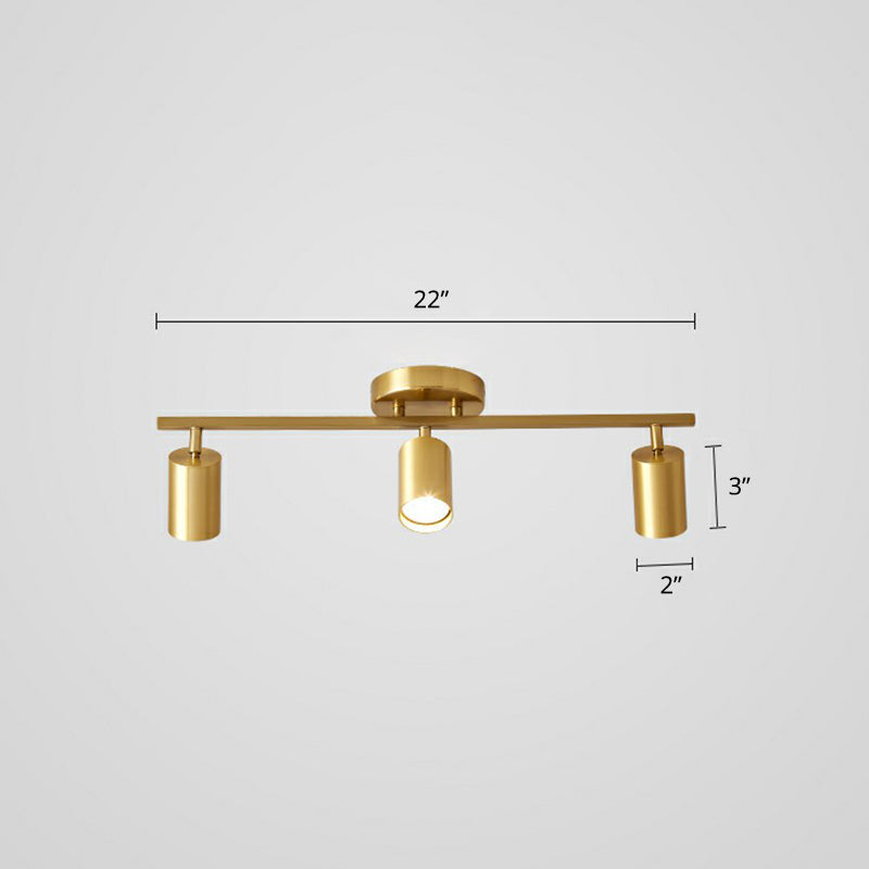 Modern Metal Tube Track Lamp - Ceiling Spotlight For Clothing Store 3 / Gold