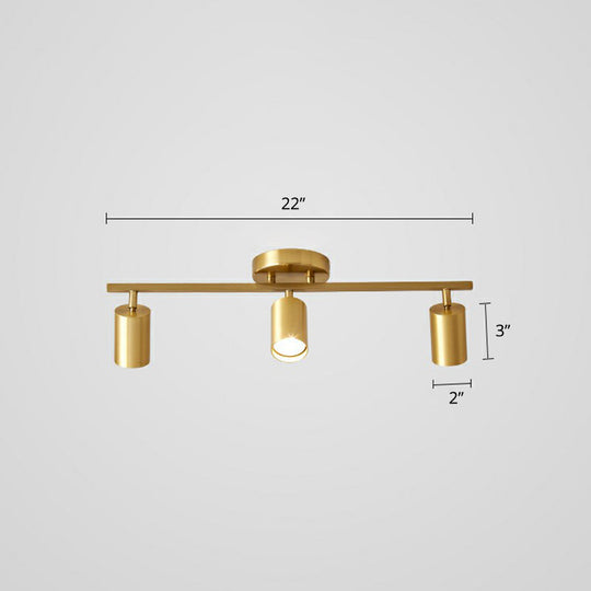 Modern Metal Tube Track Lamp - Ceiling Spotlight For Clothing Store 3 / Gold