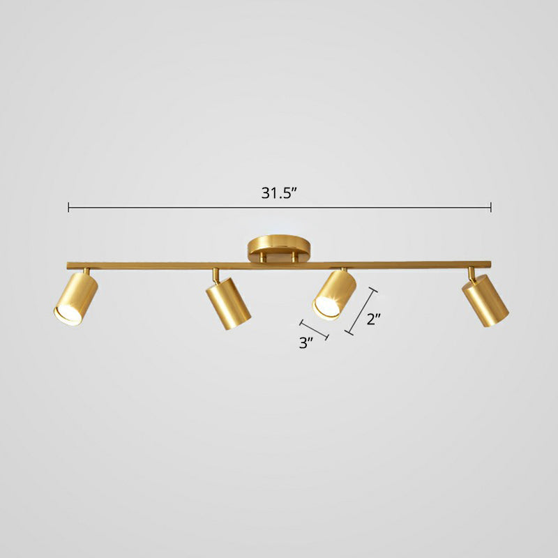 Modern Metal Tube Track Lamp - Ceiling Spotlight For Clothing Store 4 / Gold