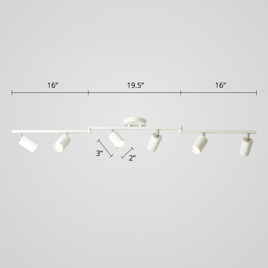 Modern Metal Tube Track Lamp - Ceiling Spotlight For Clothing Store 6 / White