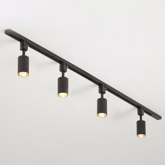 Nordic Style Tubular Led Track Lamp - Modern Metallic Living Room Spotlight 4 / Black Small