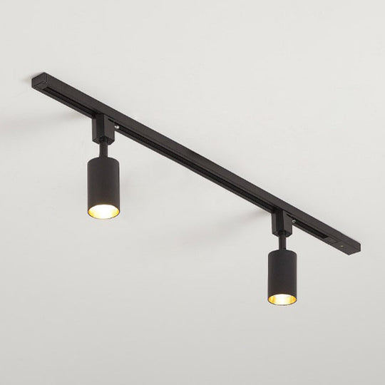 Nordic Style Tubular Led Track Lamp - Modern Metallic Living Room Spotlight 2 / Black Small