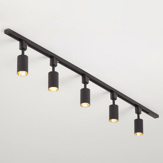 Nordic Style Tubular Led Track Lamp - Modern Metallic Living Room Spotlight 5 / Black Small