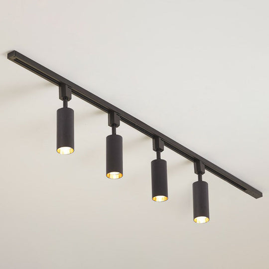 Nordic Style Tubular Led Track Lamp - Modern Metallic Living Room Spotlight 4 / Black Large