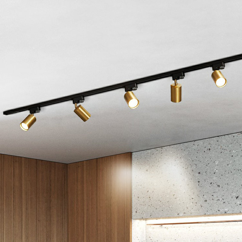 Sleek Tube Track Spotlight: Modern Metallic Semi Flush Ceiling Light For Bars