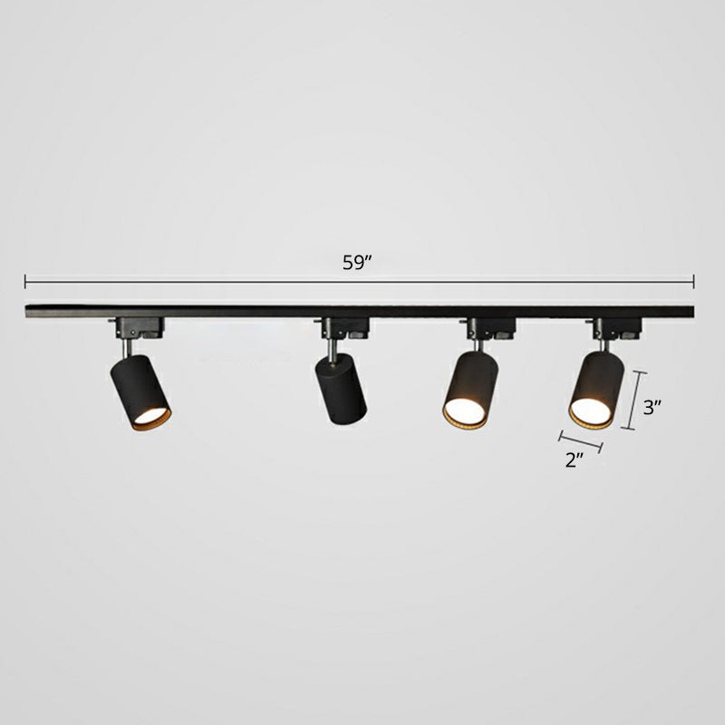 Sleek Tube Track Spotlight: Modern Metallic Semi Flush Ceiling Light For Bars 4 / Black