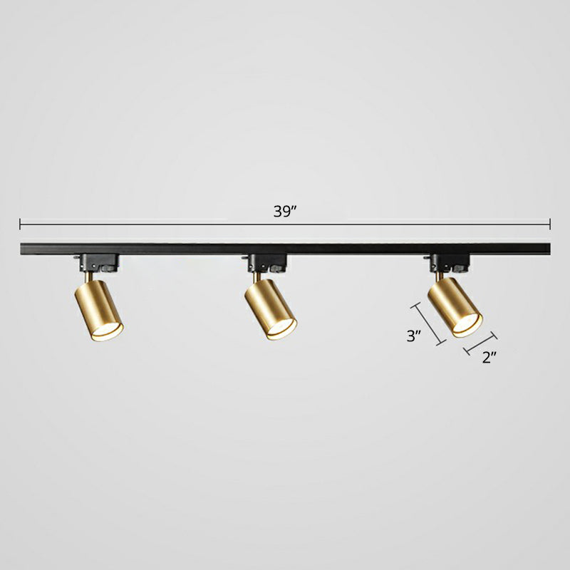 Sleek Tube Track Spotlight: Modern Metallic Semi Flush Ceiling Light For Bars 3 / Gold