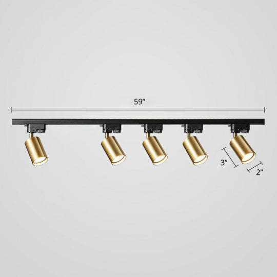 Sleek Tube Track Spotlight: Modern Metallic Semi Flush Ceiling Light For Bars 5 / Gold