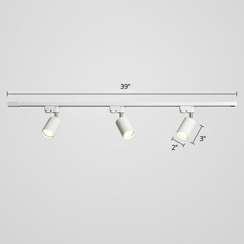 Sleek Tube Track Spotlight: Modern Metallic Semi Flush Ceiling Light For Bars 3 / White