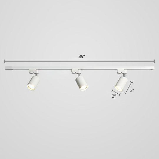 Sleek Tube Track Spotlight: Modern Metallic Semi Flush Ceiling Light For Bars 3 / White