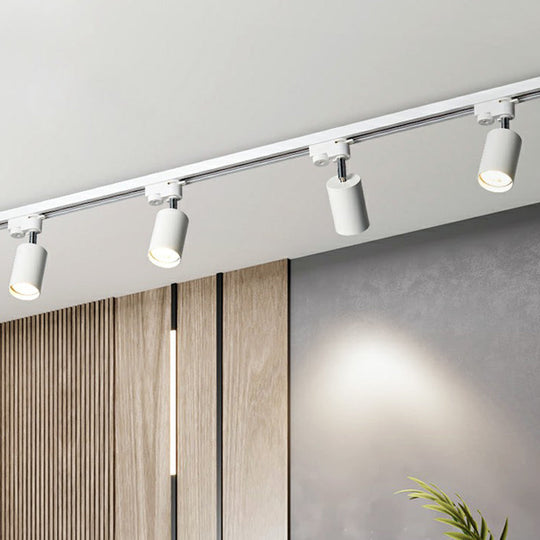 Sleek Tube Track Spotlight: Modern Metallic Semi Flush Ceiling Light For Bars