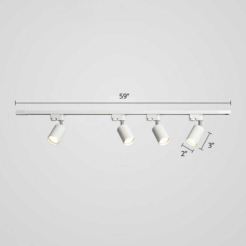 Sleek Tube Track Spotlight: Modern Metallic Semi Flush Ceiling Light For Bars 4 / White