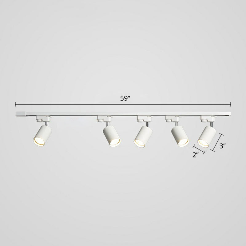 Sleek Tube Track Spotlight: Modern Metallic Semi Flush Ceiling Light For Bars 5 / White