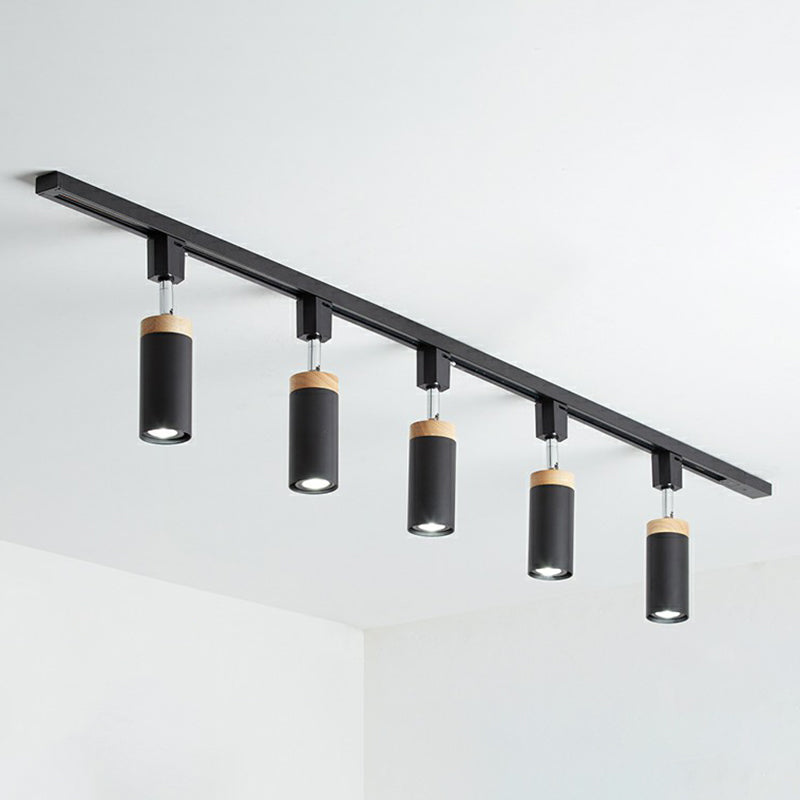 Modern Tubular Track Light For Commercial Use - Metal Spotlight With Semi-Mount Ceiling Design 5 /