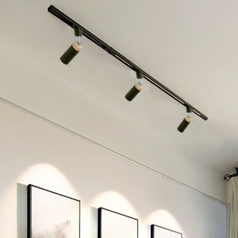 Modern Tubular Track Light For Commercial Use - Metal Spotlight With Semi-Mount Ceiling Design