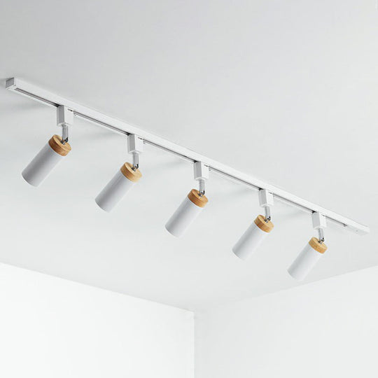 Modern Tubular Track Light For Commercial Use - Metal Spotlight With Semi-Mount Ceiling Design 5 /