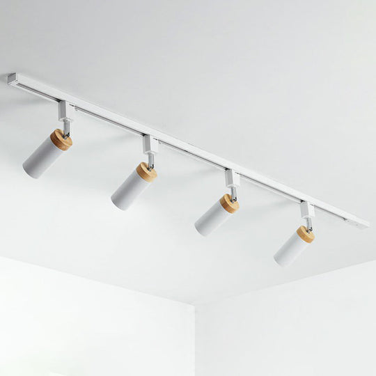 Modern Tubular Track Light For Commercial Use - Metal Spotlight With Semi-Mount Ceiling Design 4 /