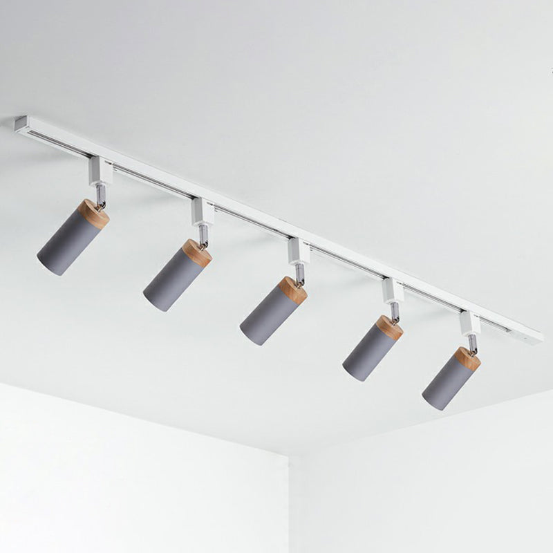 Modern Tubular Track Light For Commercial Use - Metal Spotlight With Semi-Mount Ceiling Design 5 /