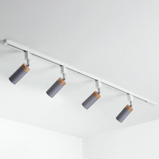 Modern Tubular Track Light For Commercial Use - Metal Spotlight With Semi-Mount Ceiling Design 4 /