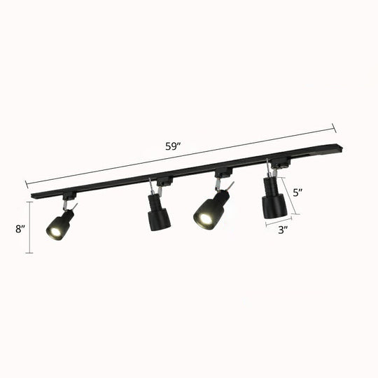 Minimalist Metal Semi Flush Mount Track Lighting Fixture For Living Room - Grenade Spotlight 4 /