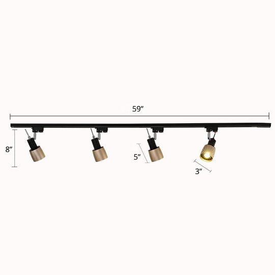 Minimalist Metal Semi Flush Mount Track Lighting Fixture For Living Room - Grenade Spotlight 4 /