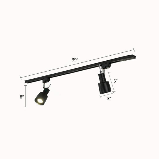 Minimalist Metal Semi Flush Mount Track Lighting Fixture For Living Room - Grenade Spotlight 2 /