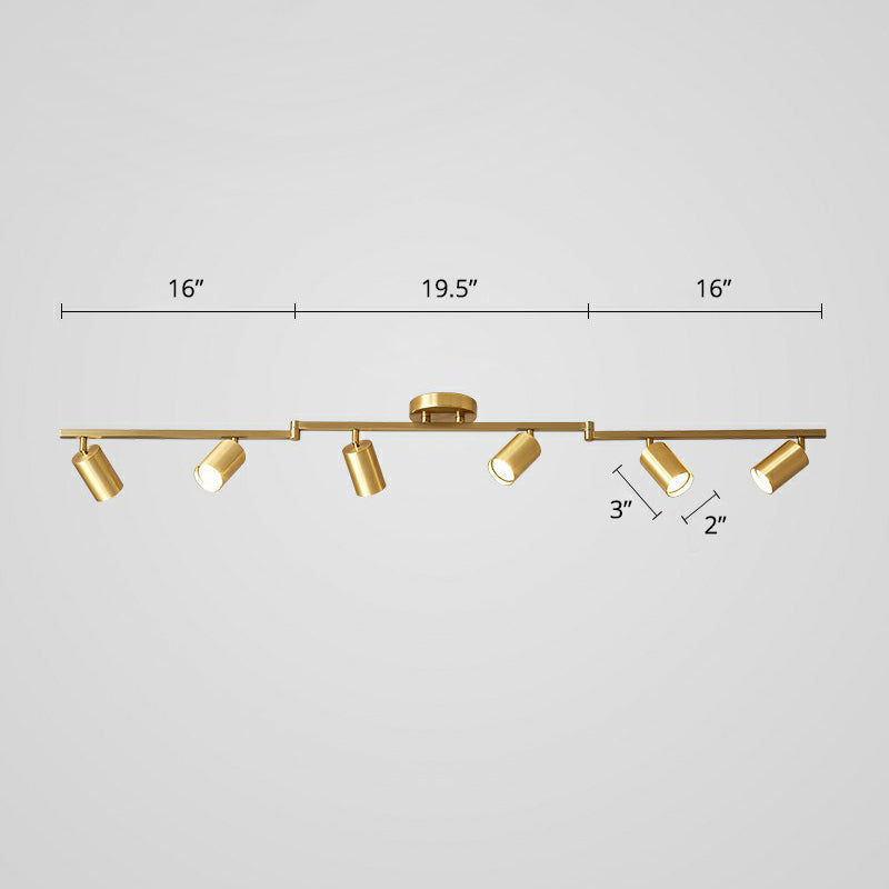 Modern Gold Led Flush Ceiling Spotlight With Sleek Tubular Design And Metallic Shade 6 /