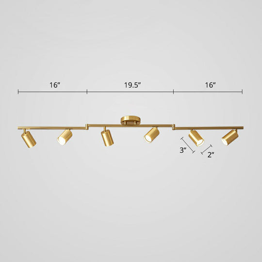 Modern Gold Led Flush Ceiling Spotlight With Sleek Tubular Design And Metallic Shade 6 /