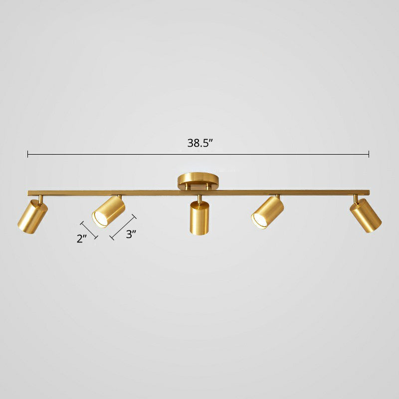 Modern Gold Led Flush Ceiling Spotlight With Sleek Tubular Design And Metallic Shade 5 /