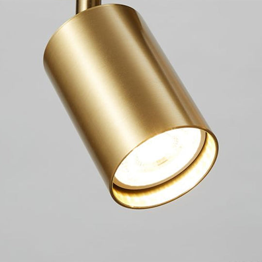 Modern Gold Led Flush Ceiling Spotlight With Sleek Tubular Design And Metallic Shade