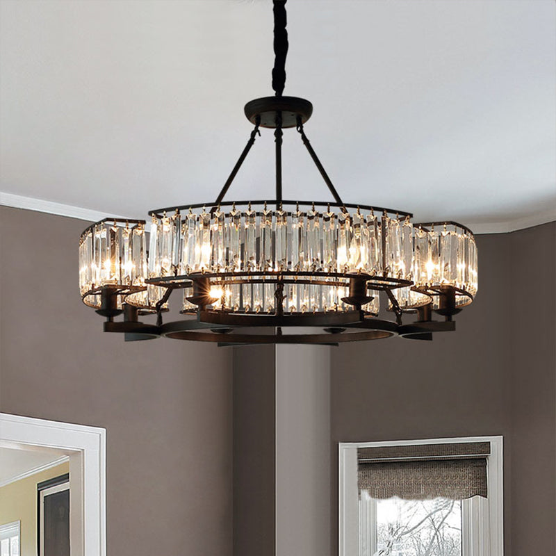 Contemporary Loop Chandelier With Crystal Prism Pendant Lighting - Ideal For Living Room