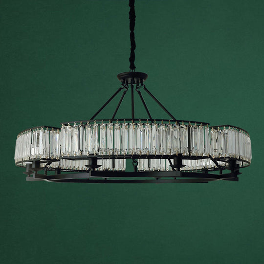 Contemporary Loop Chandelier With Crystal Prism Pendant Lighting - Ideal For Living Room