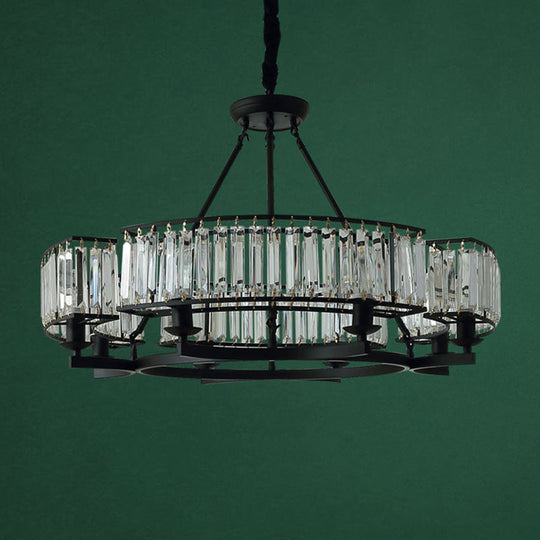 Contemporary Loop Chandelier With Crystal Prism Pendant Lighting - Ideal For Living Room